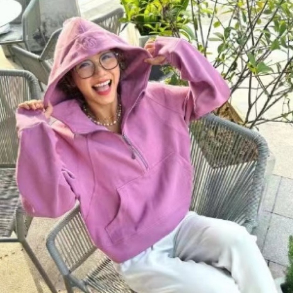NEW Lululemon Scuba Oversized Half-Zip Hoodie-Sz M/L- Color Velvet Dust Pink NWT